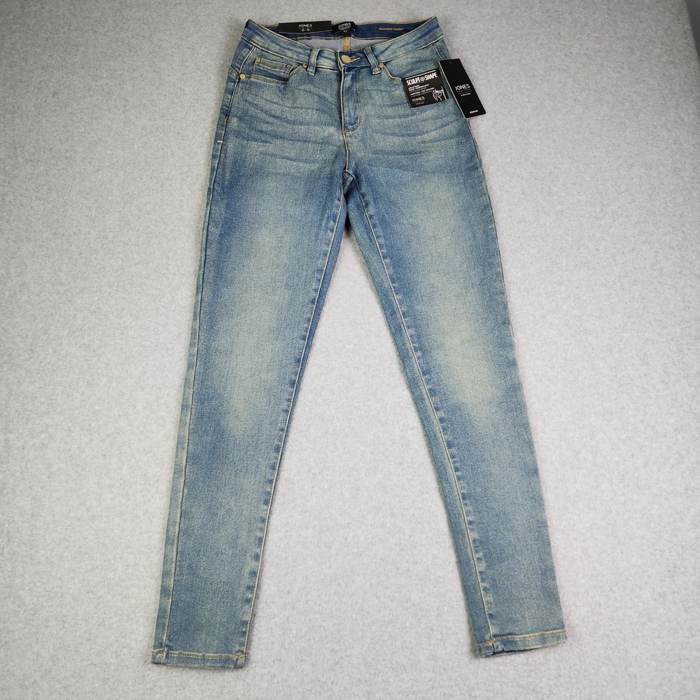 Jones New York Jeans Womens 4 Blue Denim Sculpt‎ & Shape Mid Rise Madison Skinny